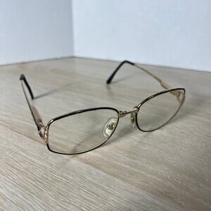 Vintage Gucci GG2279 CD5 Eyeglasses Gold Black Frames 52-22-130